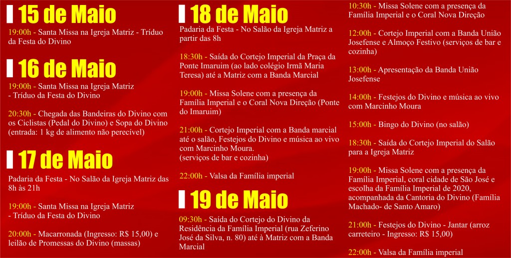 Programação - Festa do Divino - Jornal